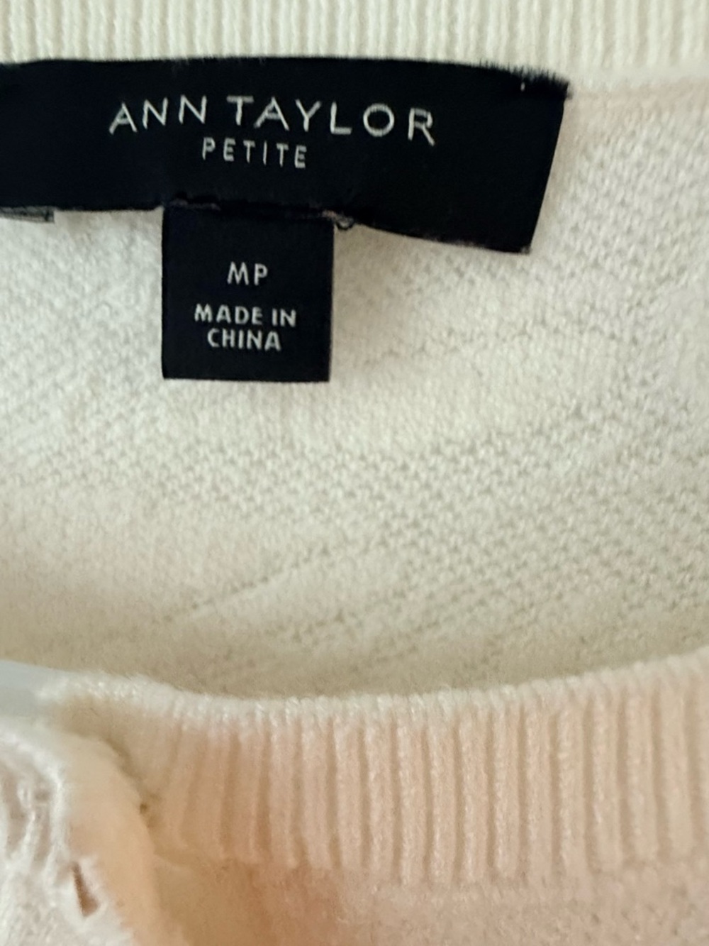 Ann Taylor Cream Floral Knit Button-Front Cardigan - Picture 4 of 8
